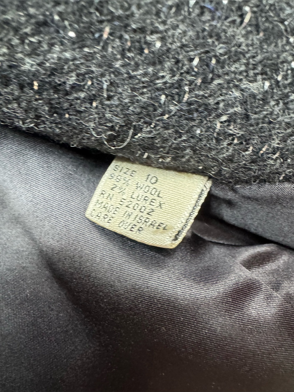 VTG Liz Claiborne Charcoal Tweed Lined Blazer Womens Size 10 - Picture 5 of 10